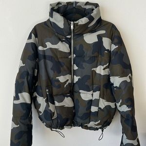 Green Camo Puffer Jacket